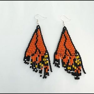 beaded butterfly wing earrings